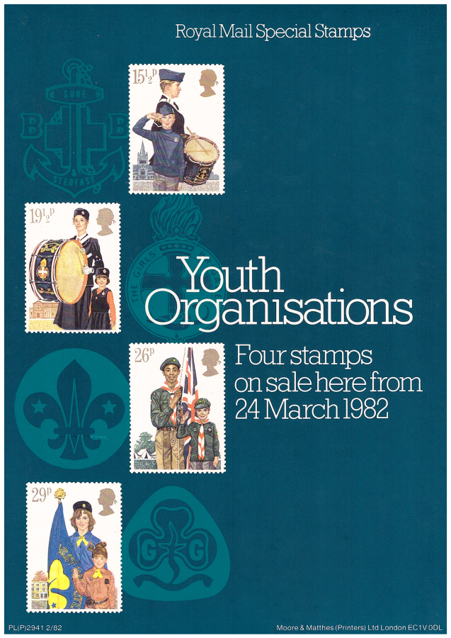 (image for) 1982 Youth Organisations Post Office A4 poster. PL(P) 2941 2/82.